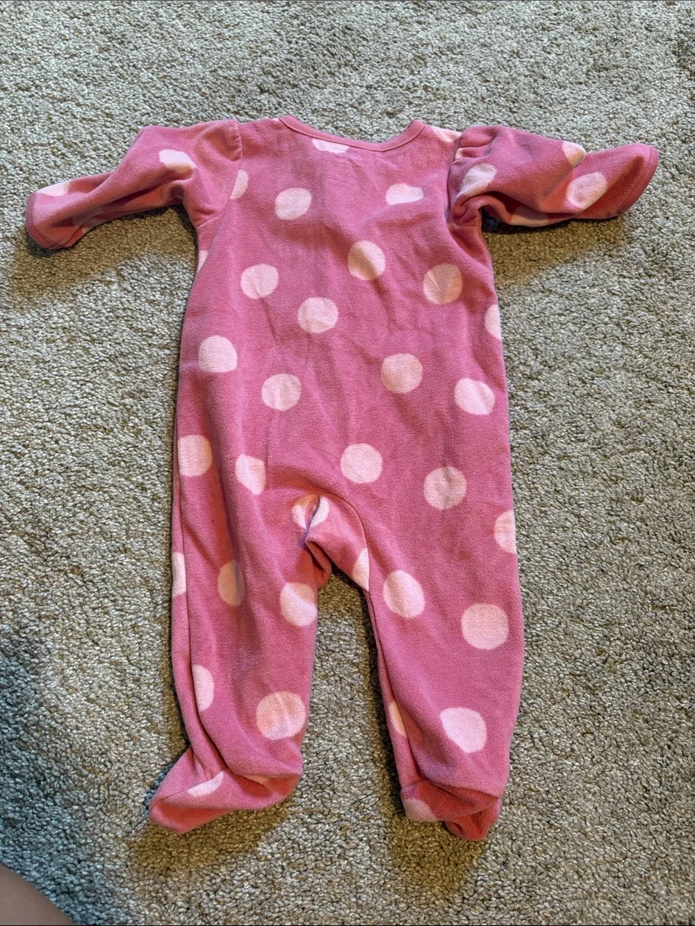 Carter's Pink Polka Dot Footed One-Piece with Lamb Applique